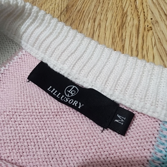 Colorful Sleeveless Checkered Knit Sweater Vest - Picture 6 of 7